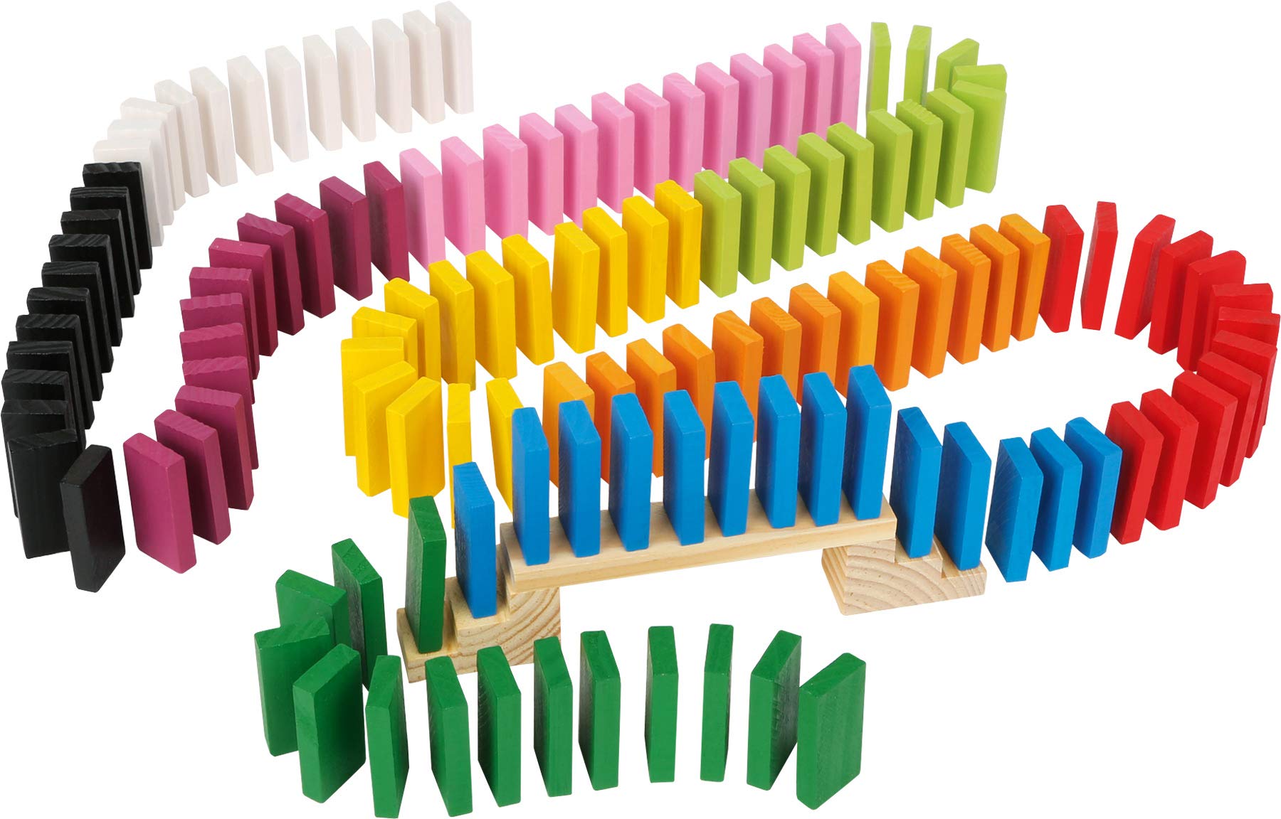 small foot 6865 Domino Rallye Maxi, chain reaction game made of wood incl. obstacles, 560 pcs., from 3 years old โ image 1