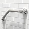 AmeriLuck Decorative Angled Grab Bar for Stud Mount, ADA Compliant 500lbs Loading Capacity, Stainless Steel (Peened, 16 inches)