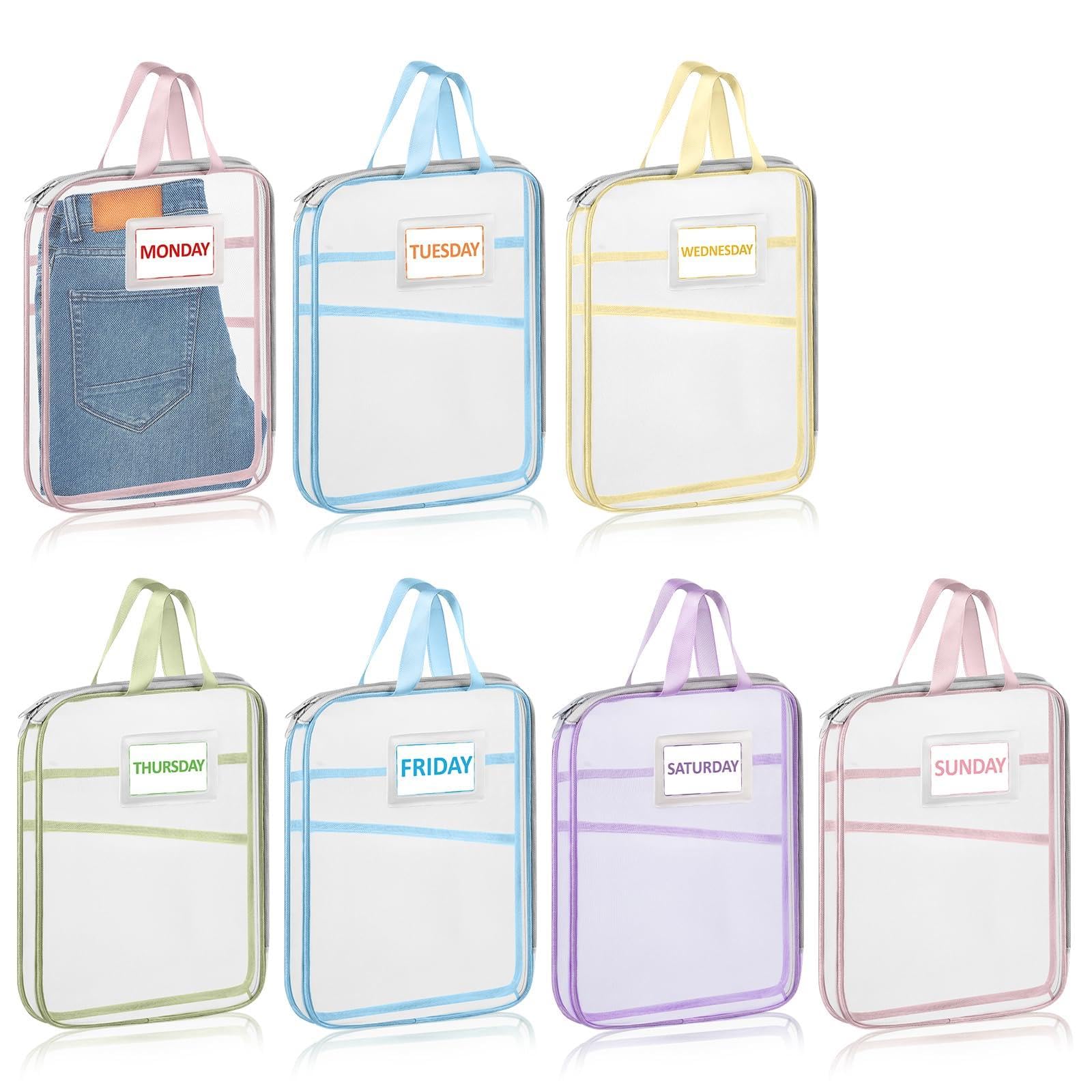 Photo 1 of ***MISSING PARTS***
7 Pack Packing Cubes,Suitable for travel on different days of the week, storage bags with sticker labels, suitable for children's travel summer camp essentials, books, small items storage