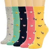 Losa Kute Womens Crew Socks for Women Size 7-9 Women&rsquo;s Cute Fun Sock