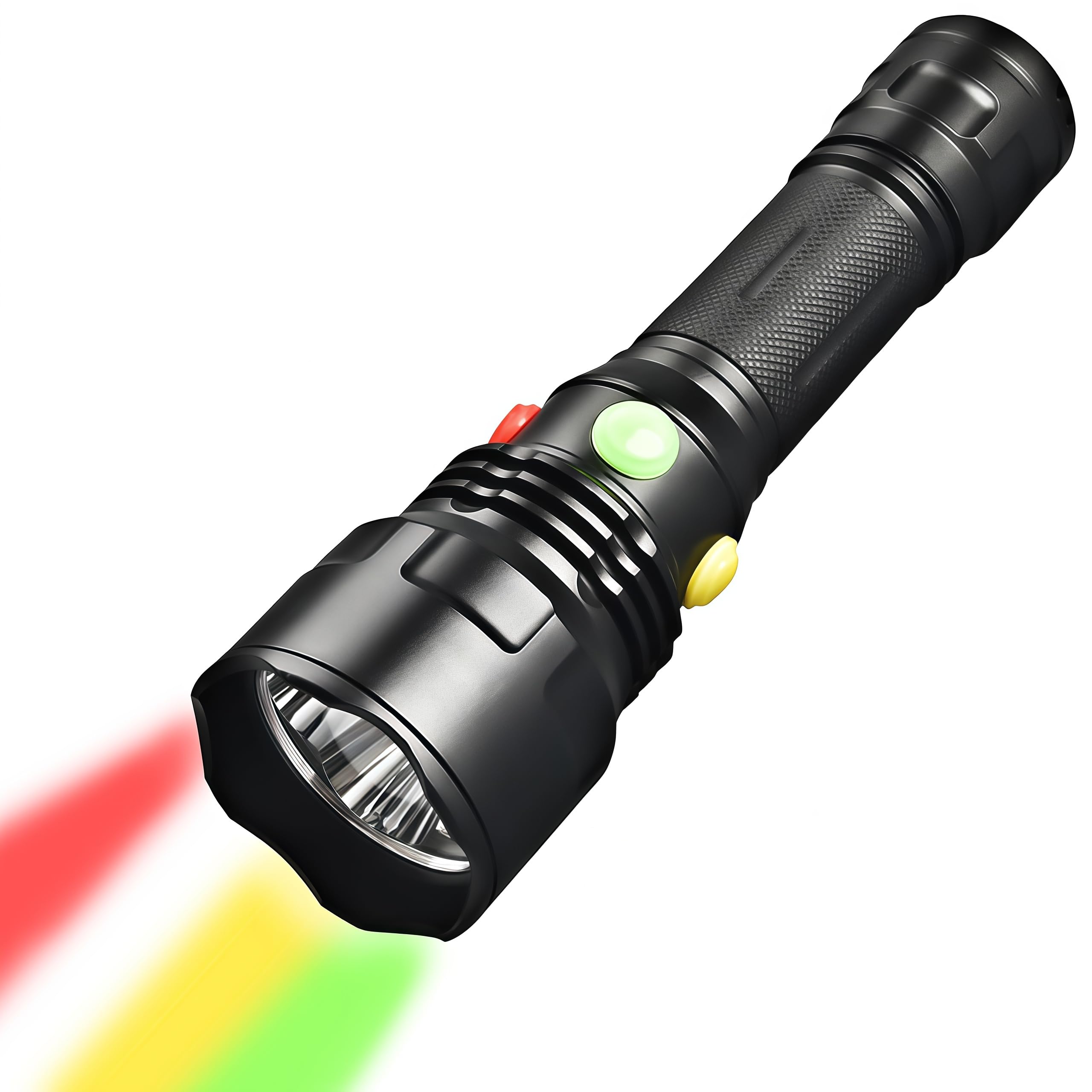 MODOAO 4 Colors Torch, 4 in 1 Multicolor Flashlight, 1000 Lumen IPX8 Waterproof Magnetic Torches, 9 Modes LED Torch with White Red Green Blue Light, for Hunting, Hiking, Fishing,Outdoor