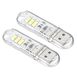 PATIKIL 6000-6500K Mini USB LED Light, 2 Pack 0.5W