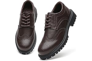 MXIKOCI Oxford Shoes for Women Comfort Lace Up Leather Work Office Business Non Slip Dress Shoes for Girls Ladies Women