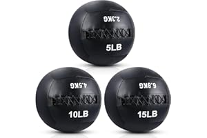 Lunmon Soft Wall Medicine Ball for Exercise Fitness Slam Weighted Med Ball with Non Slip Grip for Slamming Workout Strength Conditioning Core Training Lunge and Partner Toss