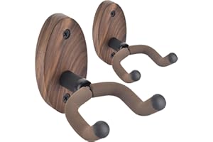 MOREYES Guitar Wall Mount - 2 Pack Rotatable Soft Guitar Hangers for Acoustic, Electric Guitar & Bass