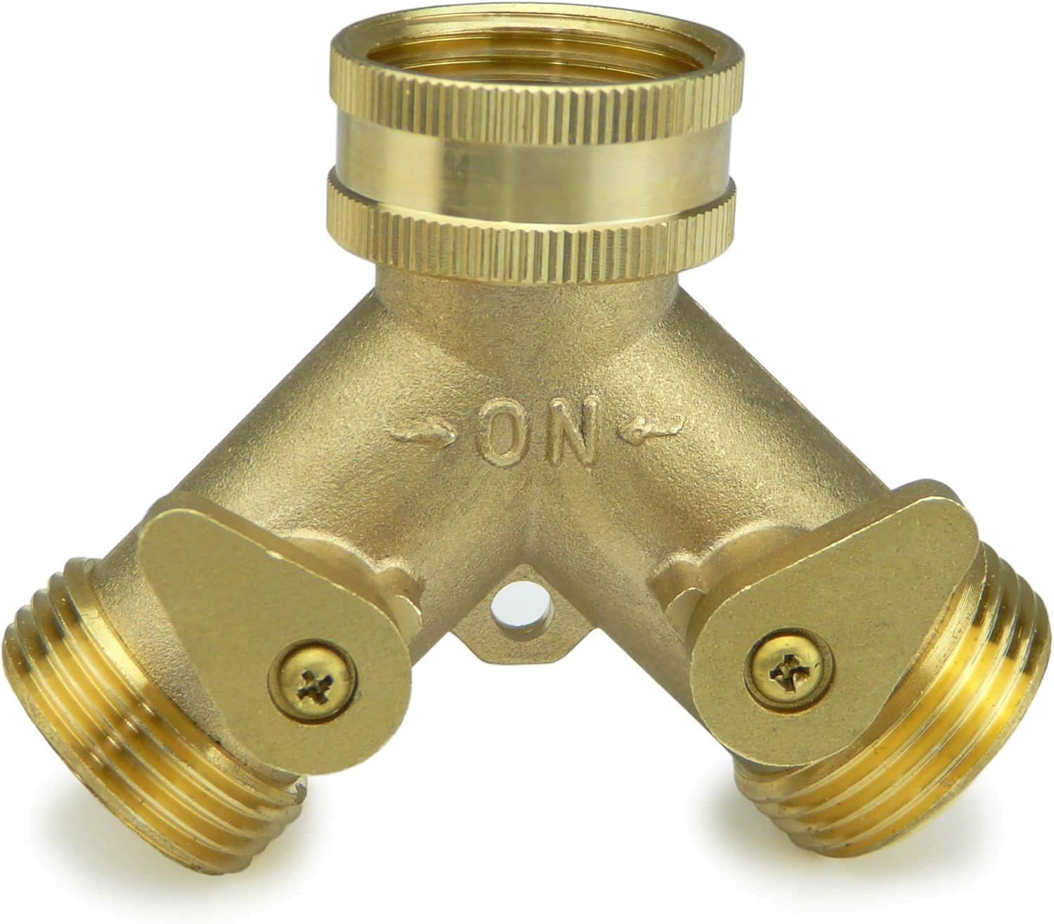 SMARDY 2-Way Y-Distributor 3/4" Inch IG, 2x 3/4“ Inch AG for Home, Cellar and Garden with Solid Stopcocks, Brass - Image 3