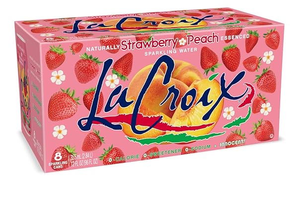 LA CROIX SPARKLING WATER, STRAWBERRY PEACH, 12 FL OZ (PACK OF 8)