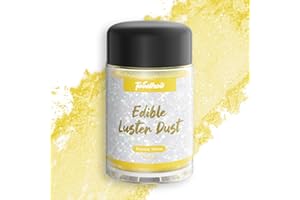 Foodhoo Banana Yellow Luster Dust Edible, Food Grade Edible Glitter Sprinkles, Edible Shimmer Dust, Tasteless Edible Glitters for Drinks, Cocktails, Cakes, 7g/bottle