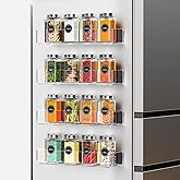 Lumanman 4 Pack Acrylic Spice Racks for Refrigerator and Oven, Magnetic Fridge Organizers and Storage, Clear