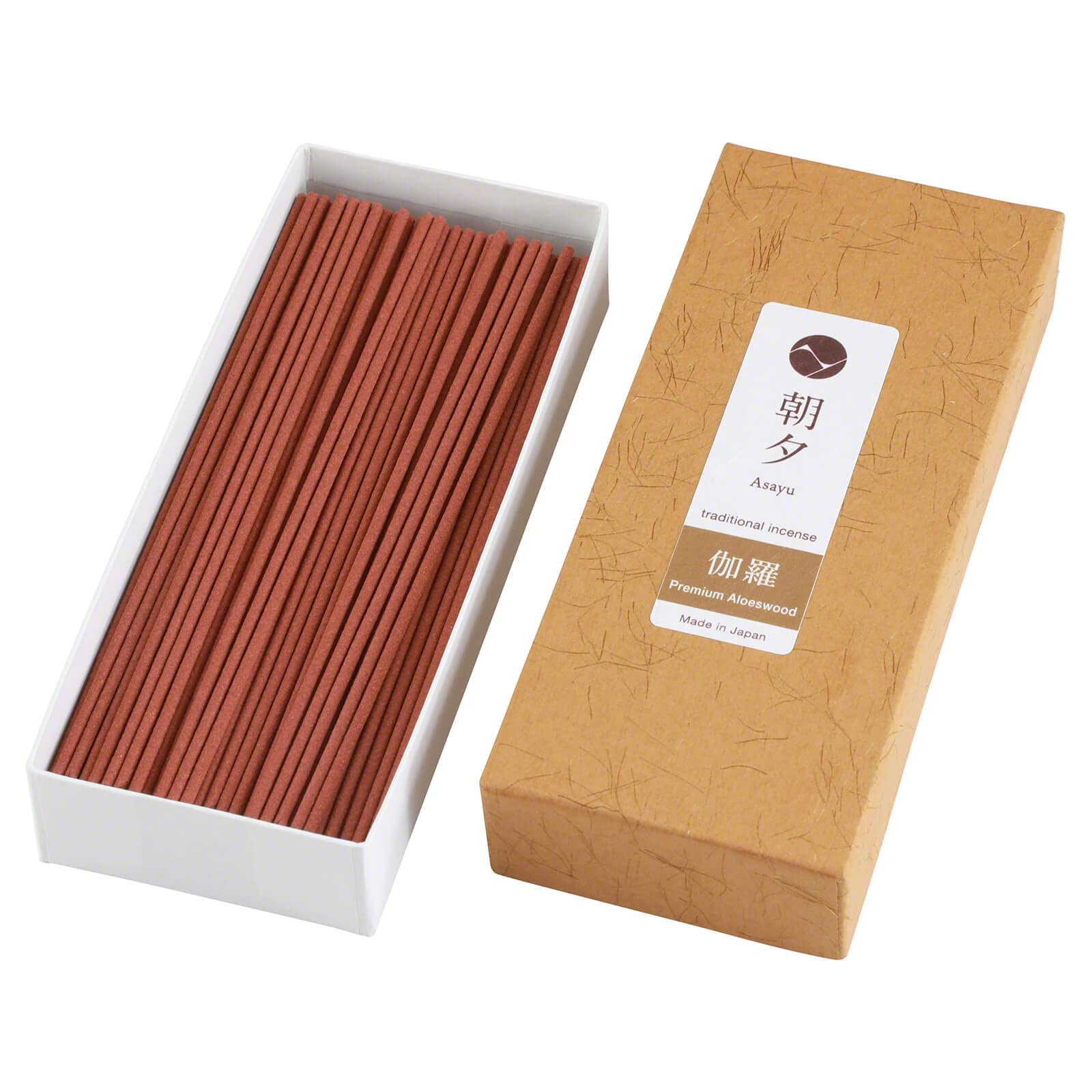 Asayu Japan Traditional Incense Sticks Premium Aloeswood Fragrance Scent - ca. 80 sticks, 40gr - Made in Japan - for Evening Meditation, Relax or Yoga
