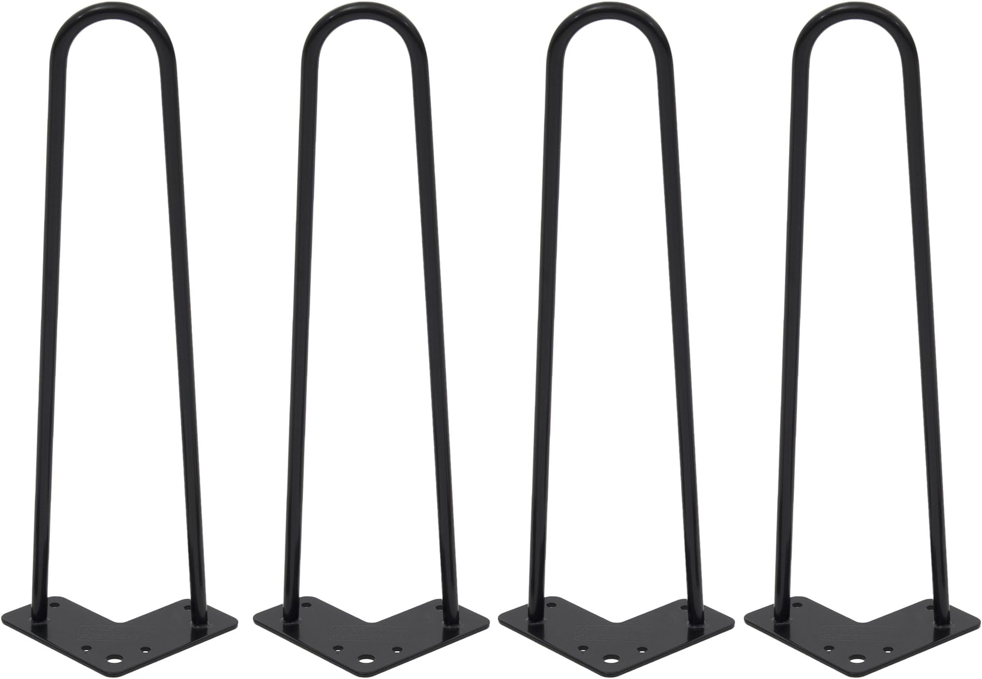 Heavy Duty Hairpin Legs - Industrial Style Mid Century Modern Table Legs - Set of 4 (Black Powder Coat Finish) (16" Legs)