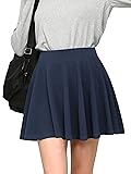 MBJ WB2382 Women's Casual Mini Flared Plain Pleated