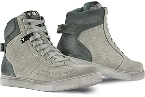 SHIMA SX-2 Evo Motorcycle Riding Shoes Men Boots Ventilated Leather Street Summer Suede Sport Stealth Touring Shoe Moto Footwear Bikers Powersports (Mens, Grey, 10)