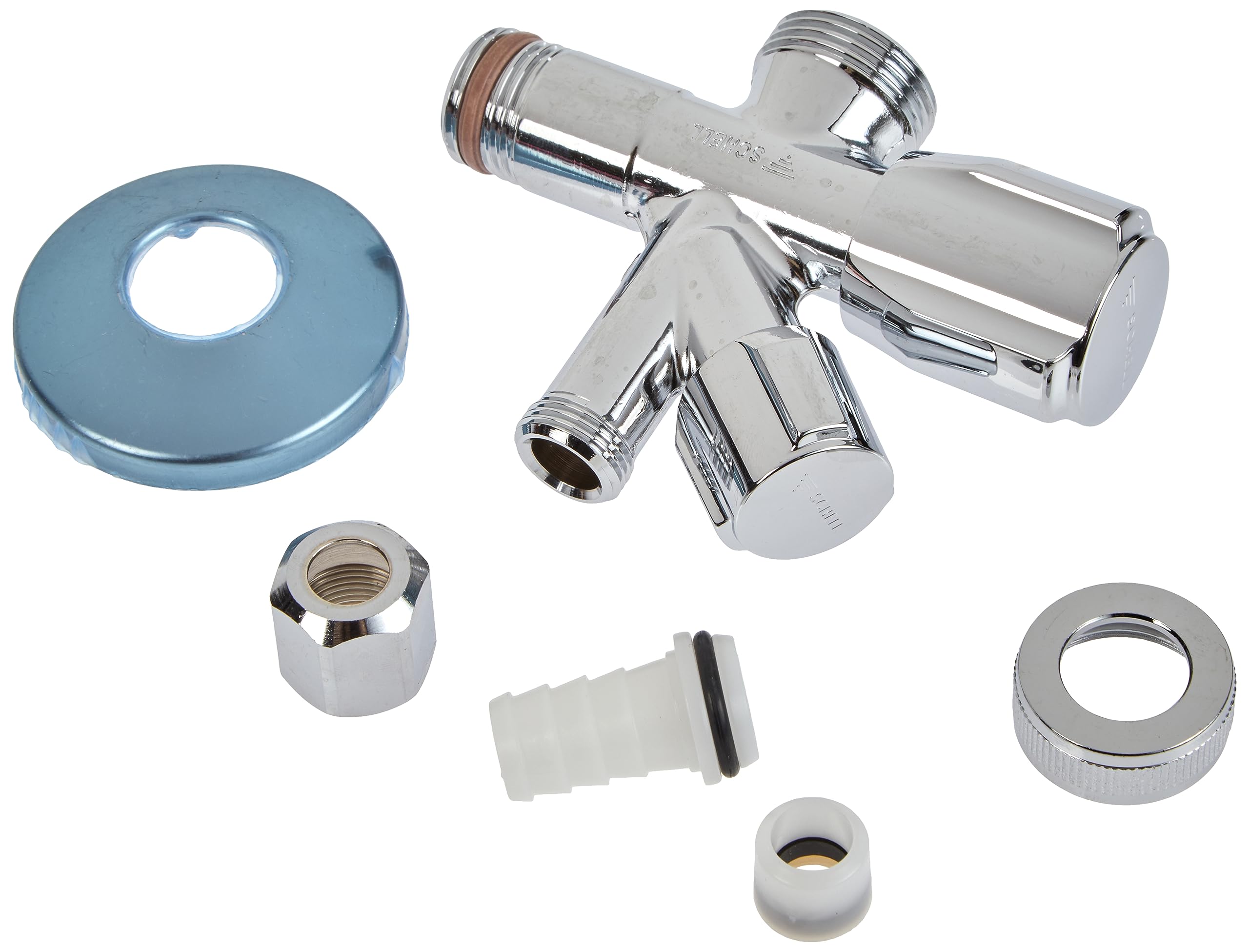 Schell PA2850IA Comfort 1/2" chrome-plated combination angle valve with backflow preventer