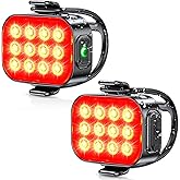 ISEYOU [2 Pack] Rear Bike Light - Bike Tail Light with 6 Modes, IP65 Waterproof & Drop Resistant, USB-C Rechargeable, Safety 