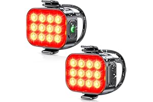 ISEYOU Bike Tail Light [2 Packs], USB Rechargeable Rear Bike Light for Night Riding, 6 Light Modes, IP65 Waterproof & Drop Resistant LED Bicycle Rear Light for Men Women Kids Road Mountain Cycling