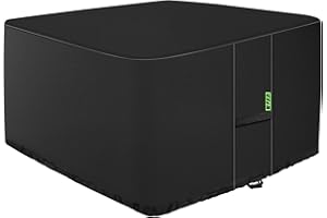 GYXZ Fire Pit Cover Square ( 28”L x 28”W x 25”H ) Heavy Duty 600D Polyester with PVC Coating Material, Weather Resistant and Waterproof, Fire Pit/Bowl Cover, Black