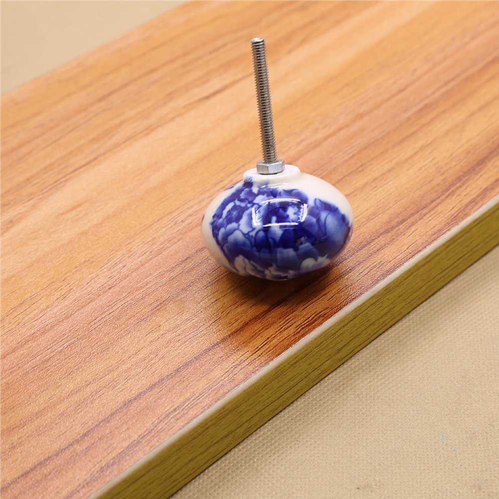 MyArmor Set of 8 Hand Painted Ceramic Decorative Knobs Handles Pulls for Furniture Door Cabinets Drawer Cupboard Kitchen Bathroom