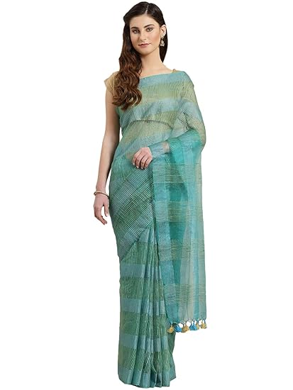 Linen Handwoven Saree and Blouse ALBGSA0018
