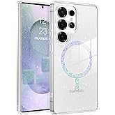 BENTOBEN for Samsung S25 Ultra Case Clear Glitter, Galaxy S25Ultra Magnetic Phone Case [Compatible with MagSafe] Shockproof S25 Ultra 6.9-inch Cute Cover for Women Girl, Shine Bling Clear Glitter