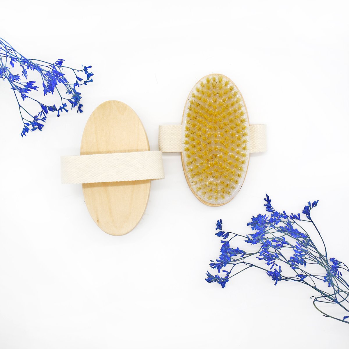 Dry Skin Body Brush - Natural Boar Bristles Improves Skin\'s Health Remove Dead Skin Toxins Cellulite Treatment Improves Lymphatic Functions Exfoliates Stimulates Blood Circulation