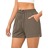Quenteen Women's 4" Comfy Drawstring Elastic Waist Casual Cotton Sweat Shorts Workout Athletic Shorts with Pockets