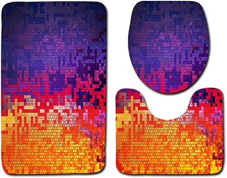 Amazon Co Jp バスルームラグ レインボー 鮮やかなネオンカラー 円形 ドット 光り輝く合成 玉虫色効果 バスマット3点セット 輪郭ラグと蓋カバー 80 50 753 5 495 ホーム キッチン