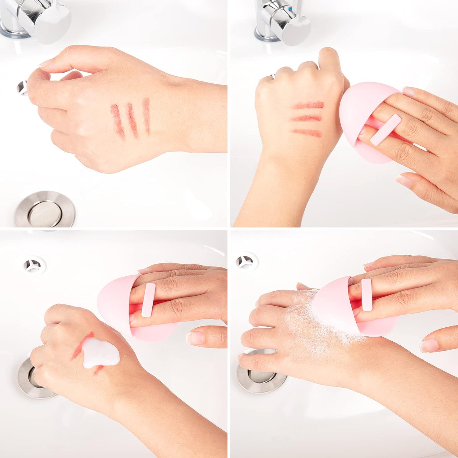4 Pack Silicone Face Scrubber, JEXCULL Soft Silicone Facial Cleansing Brush Ergonomic Manual Face Exfoliator and Massager Pad for All Skin Types Deep Cleaning Skin Care…: Beauty