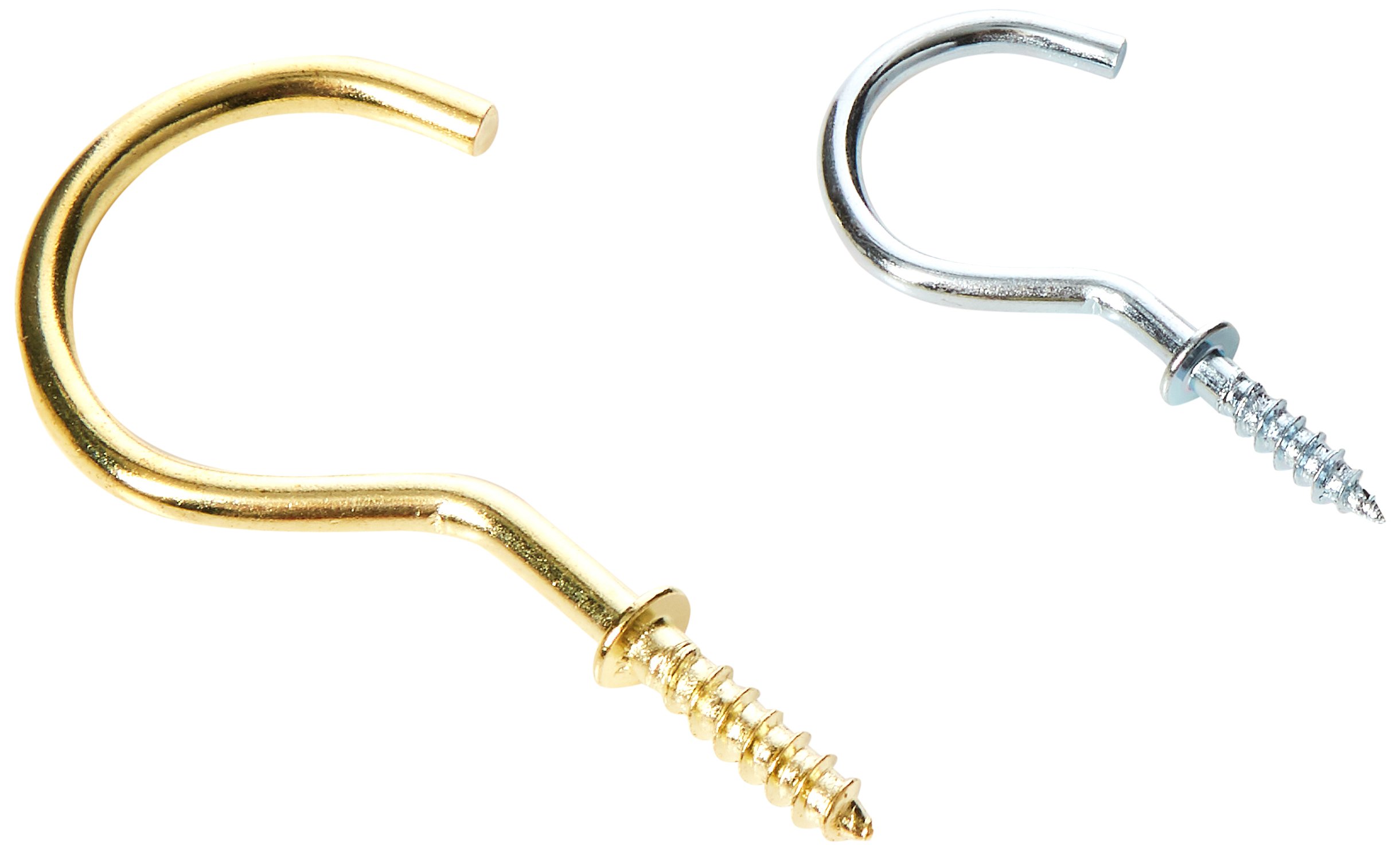 Merriway BH06549 (56 Pcs) Workshop Assortment of Shouldered Cup Hooks Chrome & Brass Plated - Pack of 56 Pieces