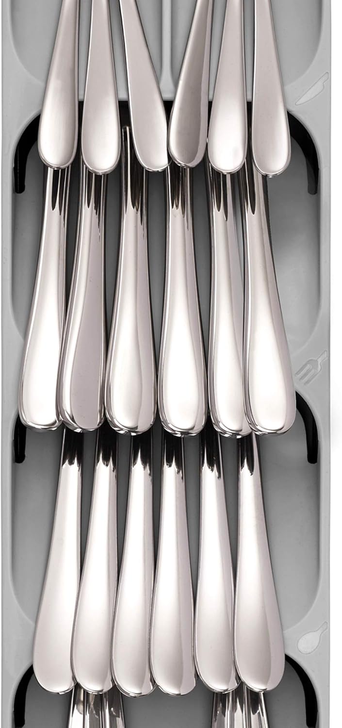 Joseph Joseph DrawerStore Kitchen Drawer Organizer Tray for Cutlery Silverware, Gray: Kitchen & Dining