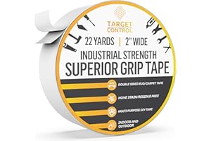 TARGET CONTROL TargetControl™ | 65FT x 2'' | Carpet Tape Double Sided, Rug Tape Grippers for Hardwood Floors & Area Rugs, Carpet Binding Tape Strong Adhesive & Removable, Heavy Duty Stickers Tape