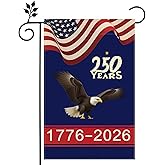 250 Anniversary USA Flag 1776-2026 Garden Flag 12x18 inch Double-sided Burlap Family Party Outdoor Courtyard Lawn Holiday Decoration Flag