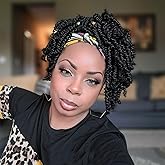 Lifabeauty 8 Packs Short Spring Twist Crochet Hair 4Inch Pretwisted Passion Twist Crochet Hair Curly Pre Looped Crochet Braids Hair Bomb Twist Kids Crochet Hair for Black Women (4 Inch, 1B#)