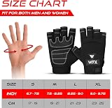 WFX Tough Fingerless Performance Gloves Padded Palm Half-Finger Large Black view 5