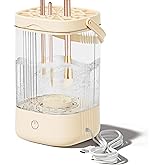 GQIRIL Electric Makeup Brush Cleaner - Portable Makeup Brushes Cleaning Machine, Automatic Spinning Cosmetic Brushes Washer, Make Up Brush Cleaner Tools for Most Sizes Brushes and Sponges (Beige)
