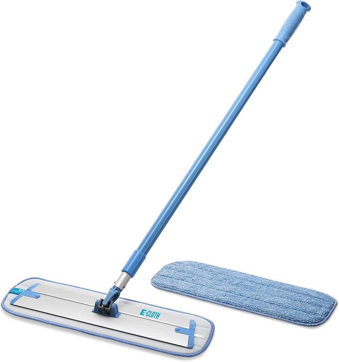 ECloth Deep Clean Microfiber Damp Mop, New Version, Blue & Silver
