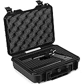 YIBIKEHO Gun Case, Waterproof Pistol Case, Pistol Case Hard Shell 9.8" × 7.8" × 2.9", Gun Cases for Handguns, Lockable Gun Storage Box with Foam Insert, Black Gun Safe Gun Accessories Storage