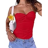 BAIGRAM Women Twist Knot Front Crop Tube Tops Sexy Summer Bandeau Cute Y2K Strapless Tank Top Going Out Teens Shirts