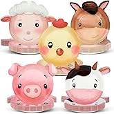 50 Count Farm Animals Party Paper Plates Farmhouse Theme Shaped Disposable Plates Farm Birthday Plates Watercolor Animal Theme Party Plates for Birthday Baby Shower Fun Barnyard Animals Party Favors