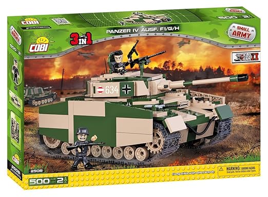 Cobi 2508 Spielzeug Panzer IV AUSF. F1/G/H Konstruktionsspielzeug, beige/grün/schwarz
