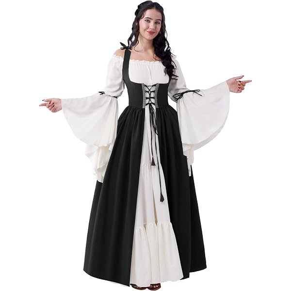 Robe Médiévale Vintage Pour Halloween Ou Soirée à Thème - Femme, Style élégant Et Fantastique