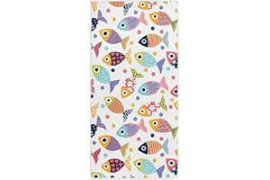 Naanle Ocean Cute Floral Fishes Soft Absorbent Hand Towel Decor for Bathroom, Guest, Hotel, Kitchen, Gym and Spa(16" x 30")