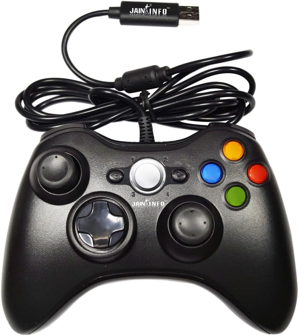 Jain Info™ Branded Wired Controller for X-box 360 - - Compatible with X-box 360 Arcade, S and E (Not Suitable/Compatible With PC/Laptop). Generic