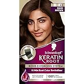 Schwarzkopf Keratin Root Permanent Hair Color Kit, 4.0 Dark Brown, 1-Application Root Touch-Up with Collagen & Vitamin B6, Complete Gray Coverage, Precision Brush, All Hair Types & Textures