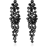 EleQueen Sparkle Marquise Rhinestone Crystal Statement Dangle Earrings for Women, Art Deco Prom Chandelier Jewelry for Wedding Bridal
