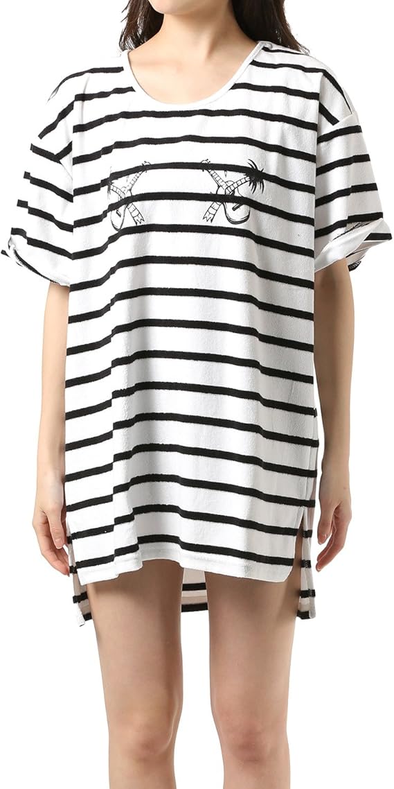 Amazon ボルコム Volcom レディース 半袖 ビッグ Tシャツ パイル Bjb Beach To Big Tee ワンピース かわいい Bjb Stp Stp ボーダー S アクティブシャツ Tシャツ 通販