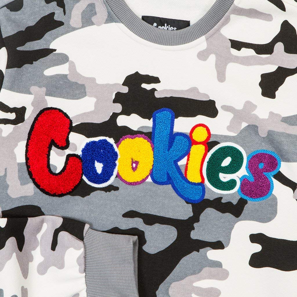 Cookies SF Berner Mens Battalion V2 Crewneck Grey Camo Fashion Hoodies