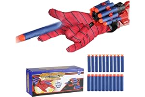 ROORUZ Spider Web Shooters for Kids,Spider Hero Cosplay Costume Props Launcher Wrist Toy Gift for Christmas Birthday (1 Set-A)