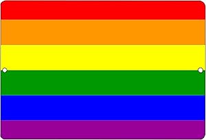 Rogue River Tactical Rainbow Flag Metal Tin Sign Wall Decor Bar Gay Lesbian LGBT Support Band