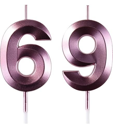 Velas De Cumpleaños Números 69 Y 96 - Color Oro Rosa, Altura 9 Cm, Para Pasteles, Aniversarios Y Celebraciones